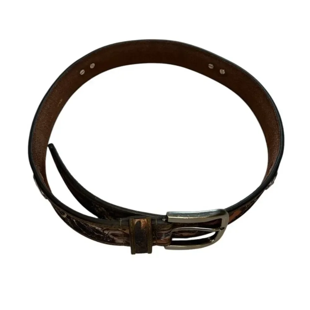 Zed Pro leather belt Mossy Oak camouflage SC Palmetto tree metal emblem
